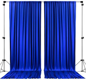 ak trading co. 10 feet x 8 feet ifr polyester backdrop drapes curtains panels with rod pockets - wedding ceremony party home window decorations - royal blue