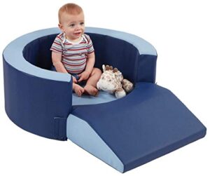 factory direct partners 10422-nvpb softscape lil personal space, cozy and safe foam retreat for babies and toddlers to read, snack, or relax - navy/powder blue