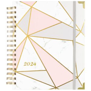 2024 planner - weekly & monthly planner 2024 with tabs and thick paper, jan 2024 - dec 2024, back pocket with 15 notes pages + gift box - 8" x 10"