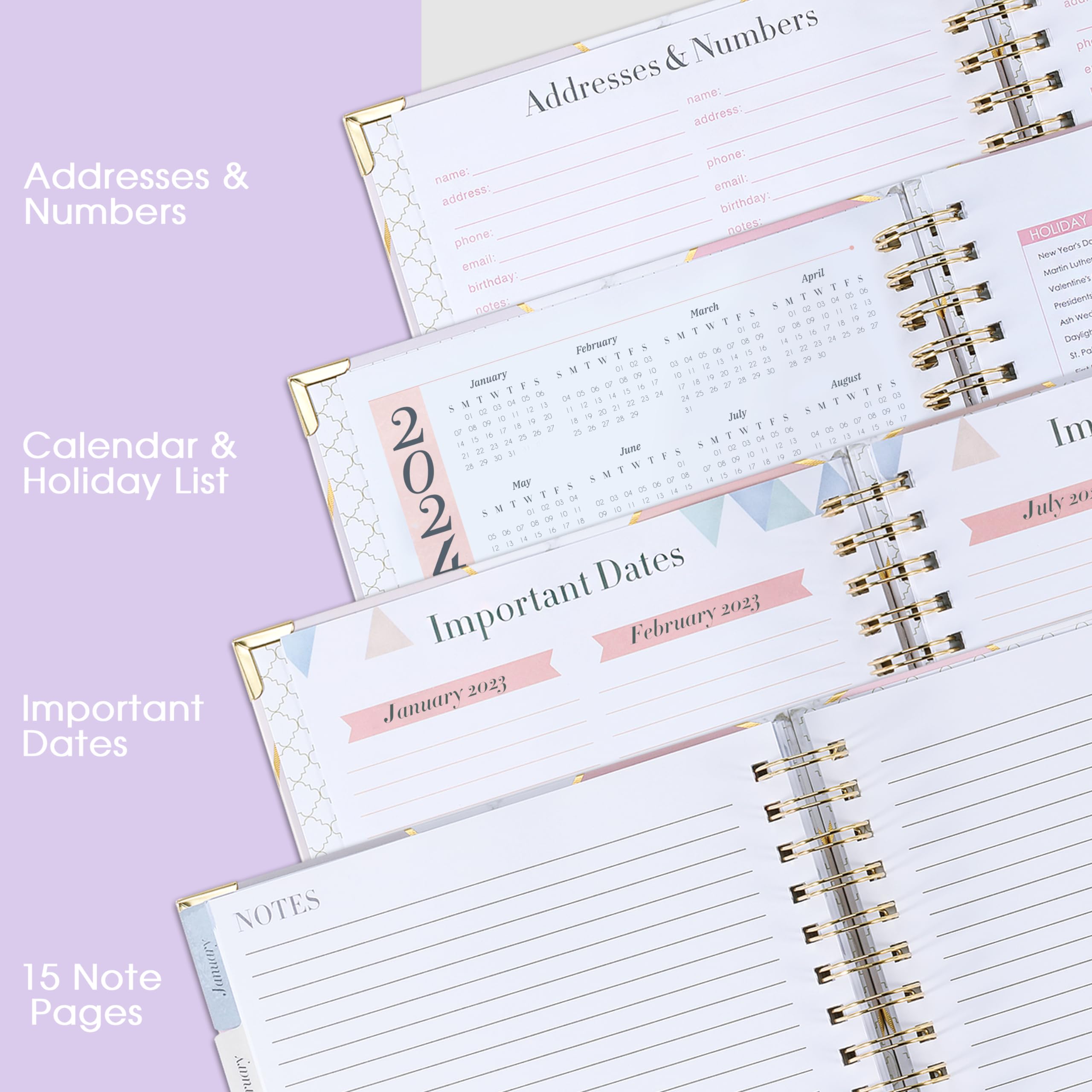 2024 Planner - Weekly & Monthly Planner 2024 with Tabs and Thick Paper, Jan 2024 - Dec 2024, Back Pocket with 15 Notes Pages + Gift Box - 8" x 10"
