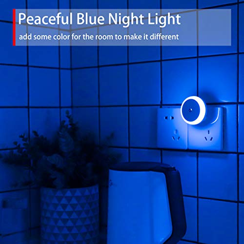 myCozyLite Amber Night Light, Plug-in LED Nightlight, Dusk to Dawn Sensor, Energy Efficient, Plug in, Soft Warm, for Bedroom Bathroom Kitchen Hallway, 2 Pack(M1801)