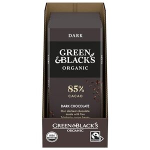 green & black's organic dark chocolate bar, 85% cacao, 10 - 3.17 oz bars