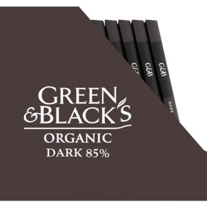 Green & Black's Organic Dark Chocolate Bar, 85% Cacao, 10 - 3.17 oz Bars