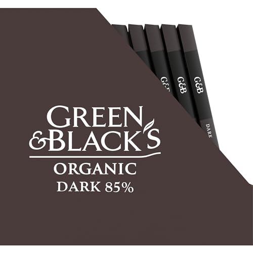 Green & Black's Organic Dark Chocolate Bar, 85% Cacao, 10 - 3.17 oz Bars