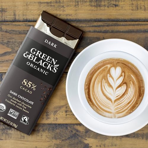 Green & Black's Organic Dark Chocolate Bar, 85% Cacao, 10 - 3.17 oz Bars