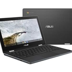 ASUS Chromebook Flip C214MA-YS02T 11.6” Ruggedized and Water Resistant Chromebook, 360 Touchscreen Convertible, Intel N4000, 4GB DDR4 RAM, 32GB Storage, Mil STD design, Chrome OS, Black