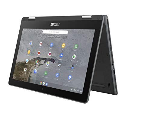 ASUS Chromebook Flip C214MA-YS02T 11.6” Ruggedized and Water Resistant Chromebook, 360 Touchscreen Convertible, Intel N4000, 4GB DDR4 RAM, 32GB Storage, Mil STD design, Chrome OS, Black