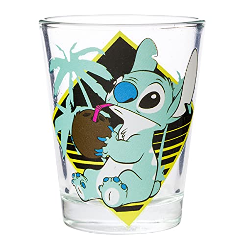 Silver Buffalo Lilo and Stitch Pastel 4pc Mini Glass Set, 1.5-Ounces