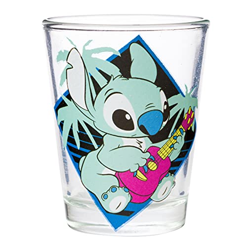 Silver Buffalo Lilo and Stitch Pastel 4pc Mini Glass Set, 1.5-Ounces