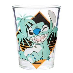 Silver Buffalo Lilo and Stitch Pastel 4pc Mini Glass Set, 1.5-Ounces