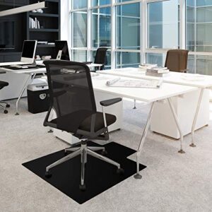 advantagemat black vinyl lipped chair mat for carpets - 45" x 53",