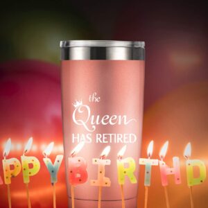 Retired 2023 - Gag Retirement Gifts for Women 2023 - Funny 2023 Retirement Gifts for Coworkers, Friends, Wife, Mom, Teacher, Her, 20 Ounce Insulated Tumbler