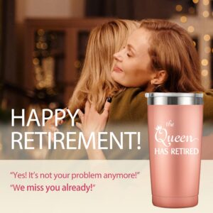 Retired 2023 - Gag Retirement Gifts for Women 2023 - Funny 2023 Retirement Gifts for Coworkers, Friends, Wife, Mom, Teacher, Her, 20 Ounce Insulated Tumbler