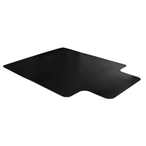 floortex black chair mat with lip 45" x 53" for hard floors