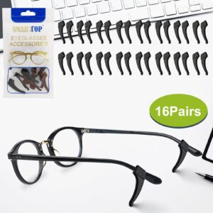 SMARTTOP Anti-Slip Eyeglass Ear Grips Hook Comfortable Silicone Elastic Eyeglasses Temple Tips Sleeve Retainer-For Eyewear Sunglasses Spectacles Glasses,Sports Eyeglasses 14 Pairs (Black)