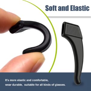 SMARTTOP Anti-Slip Eyeglass Ear Grips Hook Comfortable Silicone Elastic Eyeglasses Temple Tips Sleeve Retainer-For Eyewear Sunglasses Spectacles Glasses,Sports Eyeglasses 14 Pairs (Black)