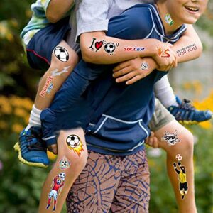 Konsait Football Tattoos Soccer Ball Tattoos Kids Children Temporary Transfer Tattoos Boys Birthday Party Bag & Stocking Fillers, 142PCS