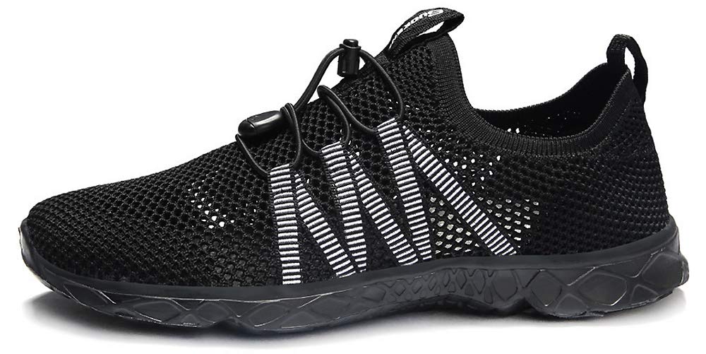 SUOKENI Men's Quick Drying Slip On Water Shoes for Beach or Water Sports All Black,Size:US 10.5/EU 44