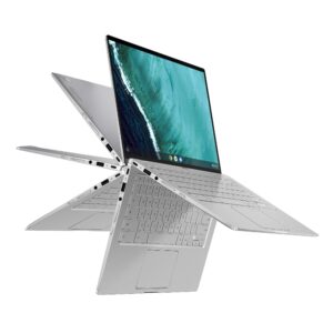 asus chromebook flip c434ta-dsm4t 2-in-1 laptop 14" touchscreen full hd 4-way nanoedge, intel core m3-8100y processor, 4gb ram, 64gb emmc storage, chrome os (renewed)