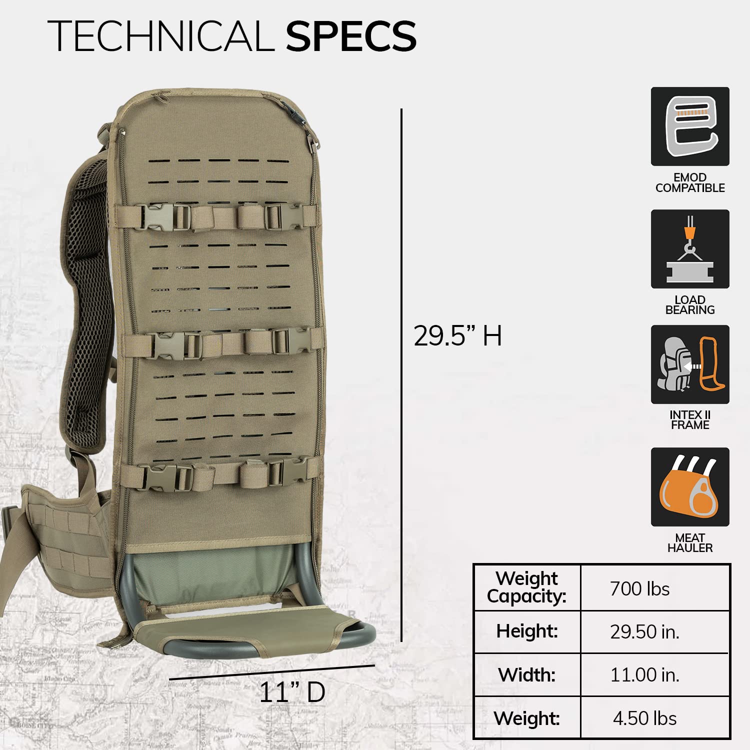 Eberlestock F1 Mainframe - The Most Versatile Pack Ever - Fully Adjustable with Endless Configurations (Dry Earth, Tall)