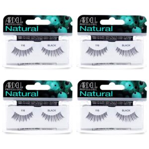 ardell natural lashes false eyelashes 116 black (4 pack)