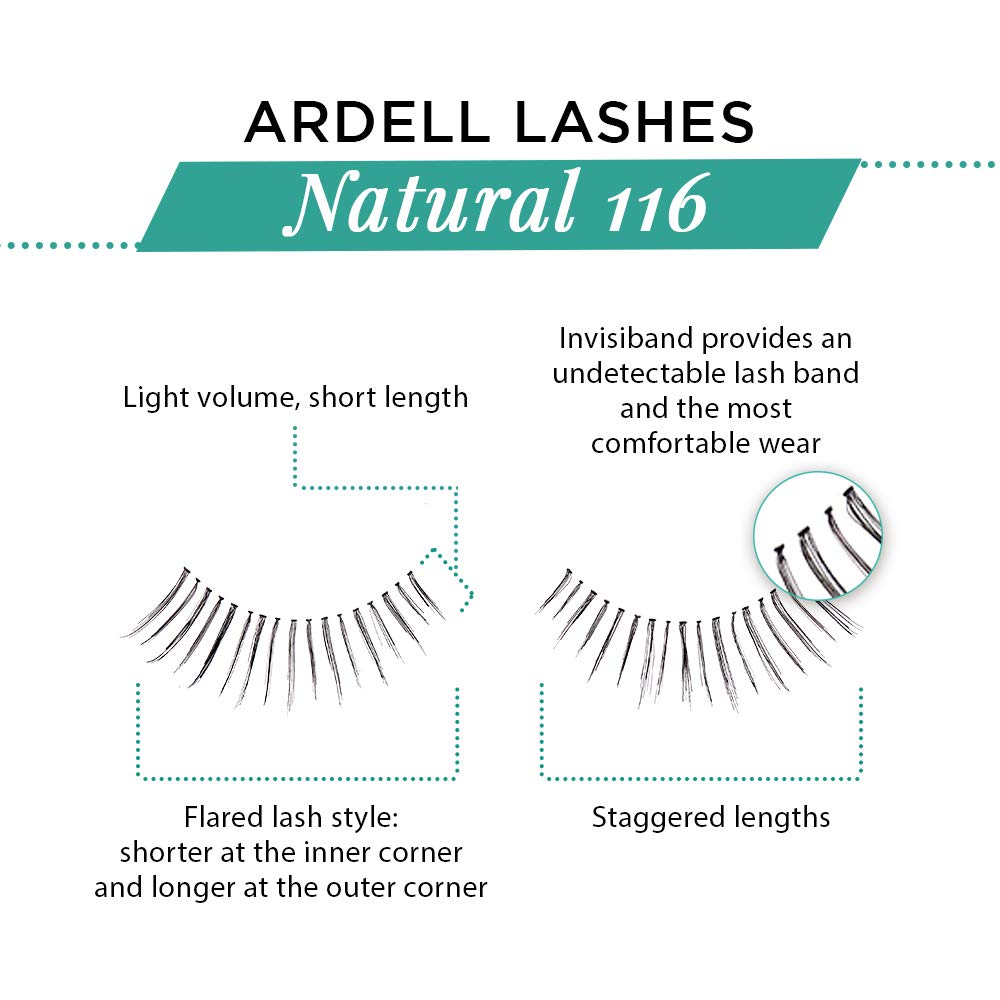 Ardell Natural Lashes False Eyelashes 116 Black (4 pack)
