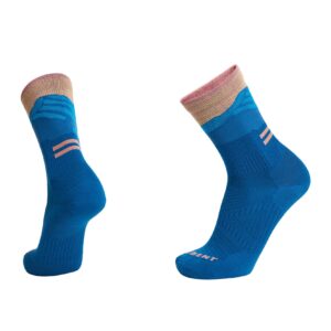 Le Bent Lucy Ultra Light 3/4 Crew Trail Merino Wool Sock for Trail Running, Road Running, and Hiking - Morrocan Blue - Small