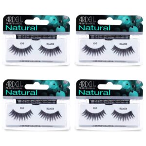 ardell natural lashes false eyelashes 106 black (4 pack)