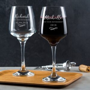 personalized leaving wine glass - retirement gifts for women - unique leaving gift for coworkers - engraved 14oz glass goblet
