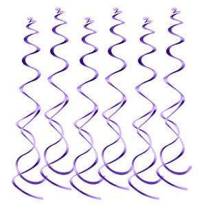 lowki hanging spiral swirl decorations, ceiling decoration for birthday, graduation, holiday celebration supplies supper longer 74cm/pcs with hook &hem decorative hole -12 pcs (purple)