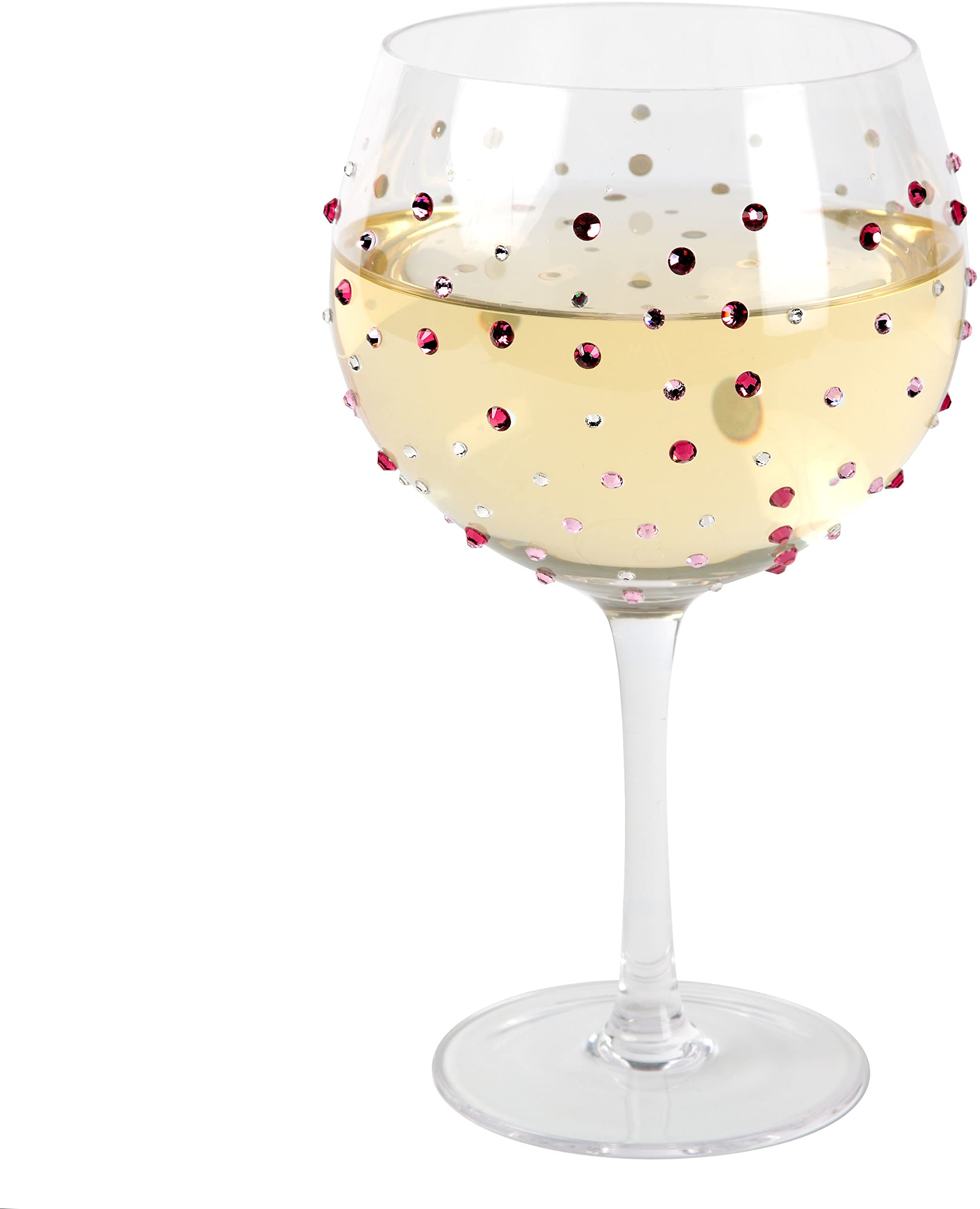 Pavilion Gift Company Pink Gem Stones-Birthday 24 Oz Stemmed Wine Glass