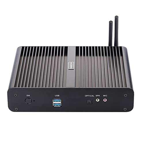 HUNSN Fanless Mini PC, Desktop Computer, HTPC, Kodi Box, I7 4500U 4510U 4650U, Windows 11 / Linux Ubuntu, BM02, Raid, 2 x HDMI, 2 x LAN, 4 x USB3.0, 4 x USB2.0, Optical, 16G RAM 512G SSD 1TB HDD