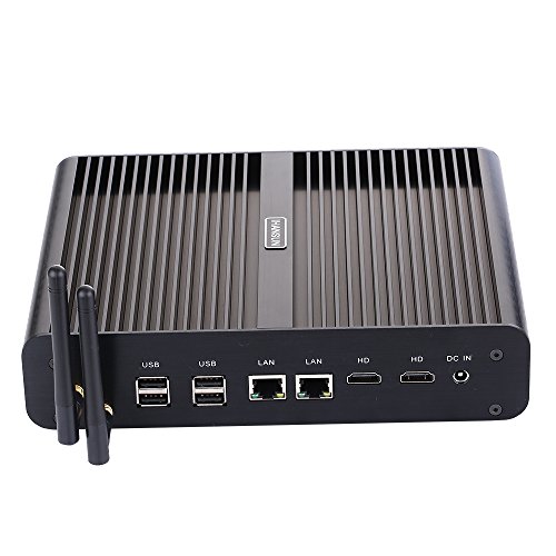 HUNSN Fanless Mini PC, Desktop Computer, HTPC, Kodi Box, I7 4500U 4510U 4650U, Windows 11 / Linux Ubuntu, BM02, Raid, 2 x HDMI, 2 x LAN, 4 x USB3.0, 4 x USB2.0, Optical, 16G RAM 512G SSD 1TB HDD