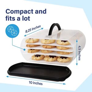Cookie and Cake Carrier Container with Handle and Lid 4 Trays Cupcake Storage Transport Holder Box 2 Devil Eggs Trays Included