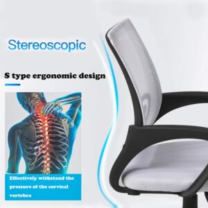 Ergonomic Office Chair Mesh Cheap Desk Chair Task Computer Chair Lumbar Support Modern Executive Adjustable Rolling Swivel Chair for Back Pain, White