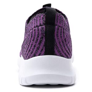 ECHOINE Women's Sneakers Lightweight Walking Trainers Casual Breathable Slip On Mesh Shoes 11 B(M) US Purple