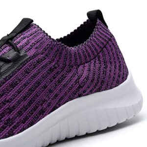 ECHOINE Women's Sneakers Lightweight Walking Trainers Casual Breathable Slip On Mesh Shoes 11 B(M) US Purple