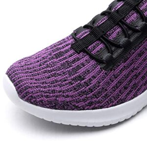 ECHOINE Women's Sneakers Lightweight Walking Trainers Casual Breathable Slip On Mesh Shoes 11 B(M) US Purple