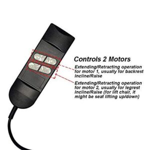 Okin 6 Button Control Handset with 5 pin Plug Fixed Power Recliner or Lift Chair