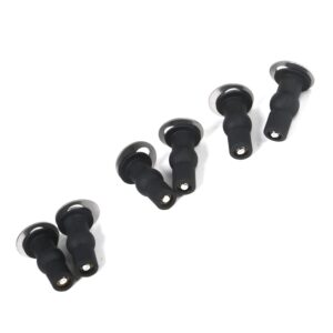 Hibbent 6 Pack Universal Toilet Seat Hinges Screw, Toilet Seat Hinges Blind Hole fixings Expanding Rubber Top Fix Nuts Screws for Top Mounting Toilet Seat Hinges-3 Pairs (with One Expandable Ball)