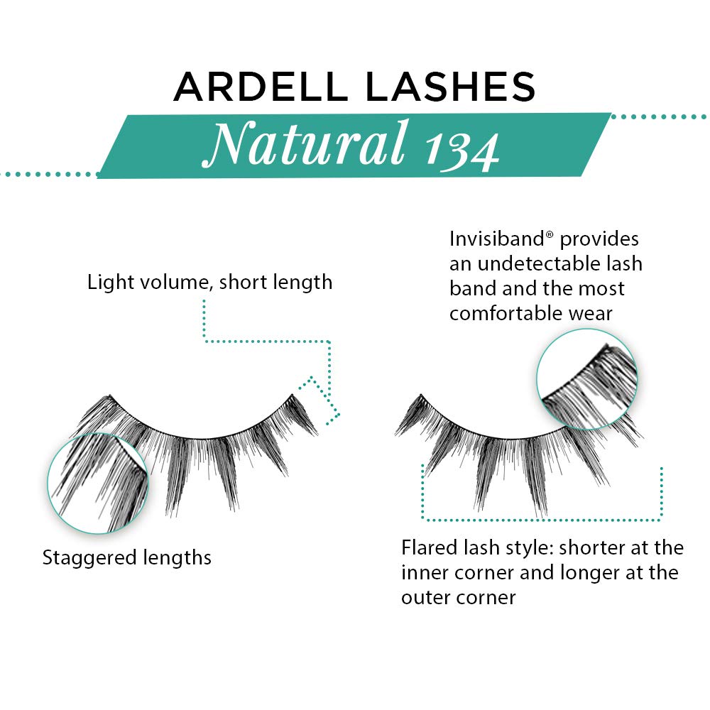 Ardell Natural Lashes False Eyelashes 134 Black (4 pack)