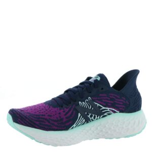 new balance women's fresh foam 1080 v10 running shoe, plum/natural indigo/bali blue, 5.5 wide