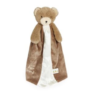 bunnies by the bay "the bear" buddy blanket - 16" stuffed bear and baby security blanket - super soft velour with satin lining - gray