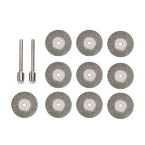 Full Sand Diamond Wheels 3mirrors Tungsten Electrode Sharpener Blades Replacement Cutting Wheels Tig Welding Discs 10pcs 25mm 0.5mm w/ 2 CNC Connecting Rods Compatible with Dremel Rotary Tools