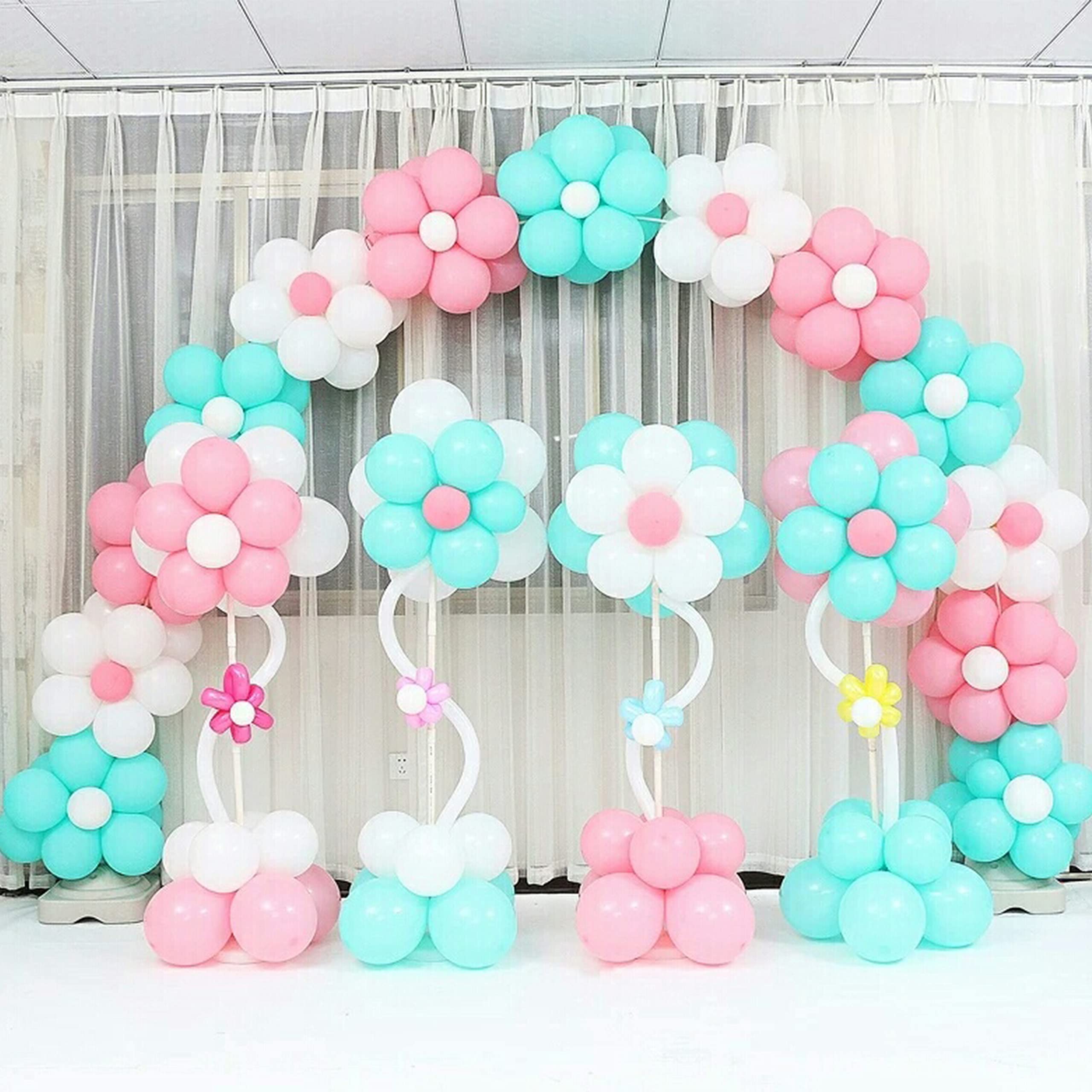 100 Pieces Flower Balloon Clips Balloon Holder Balloon Flower Clips for Balloon Arch for Baby Shower Wedding Event Decorations Birthday Party Supplies (Flower Style)