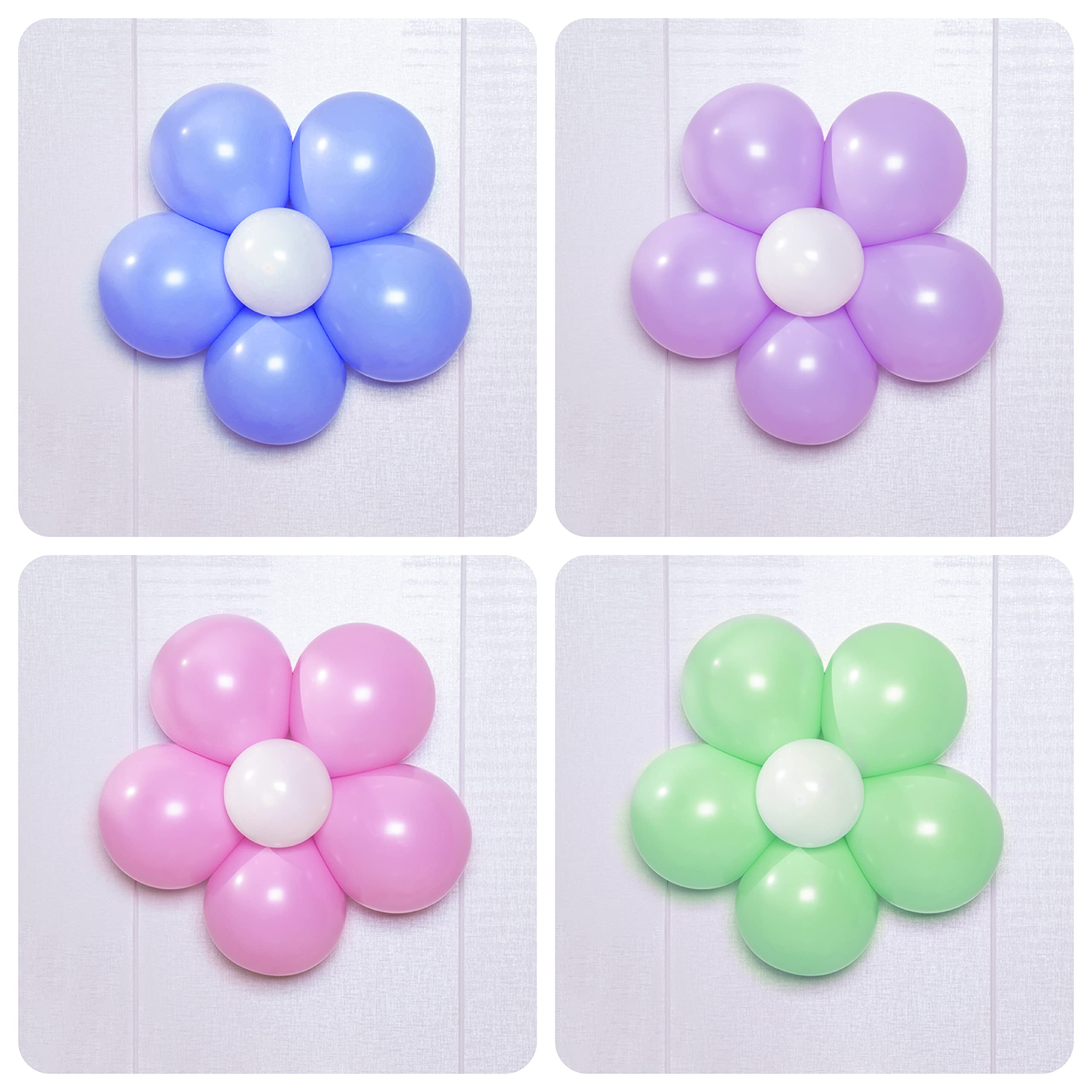 100 Pieces Flower Balloon Clips Balloon Holder Balloon Flower Clips for Balloon Arch for Baby Shower Wedding Event Decorations Birthday Party Supplies (Flower Style)