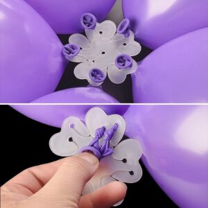 100 Pieces Flower Balloon Clips Balloon Holder Balloon Flower Clips for Balloon Arch for Baby Shower Wedding Event Decorations Birthday Party Supplies (Flower Style)