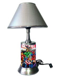 js characters lamp with shade, marvel comics characters