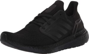 adidas women's ultraboost 20 sneaker, black/black/solar red, 8