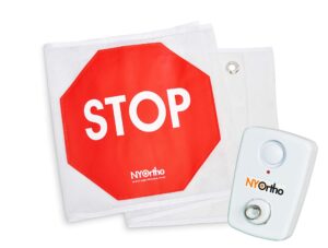 nyortho door guard stop sign banner | stop sign strip + alarm | size: 40" w